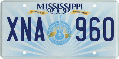 MS license plate XNA960