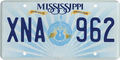 MS license plate XNA962