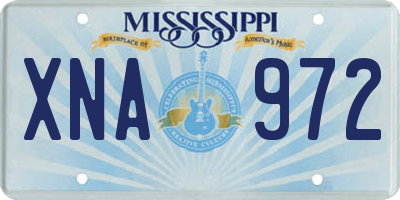MS license plate XNA972