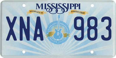MS license plate XNA983