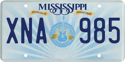 MS license plate XNA985