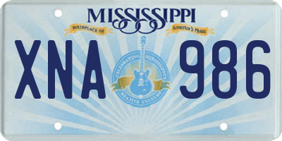 MS license plate XNA986
