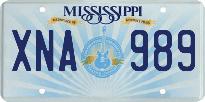 MS license plate XNA989