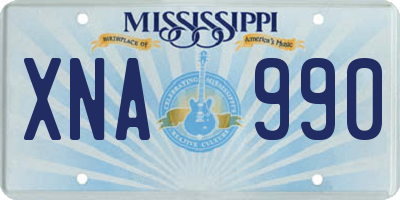 MS license plate XNA990