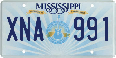 MS license plate XNA991