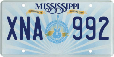 MS license plate XNA992