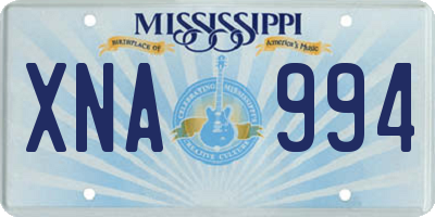 MS license plate XNA994