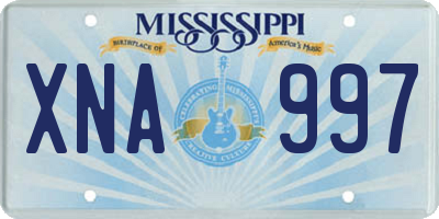 MS license plate XNA997