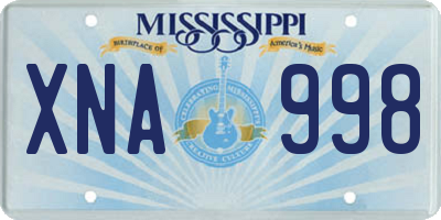 MS license plate XNA998