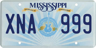 MS license plate XNA999