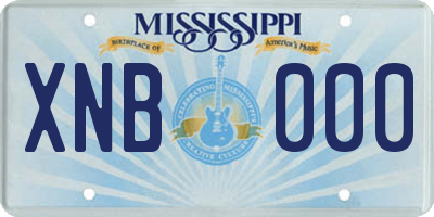 MS license plate XNB000