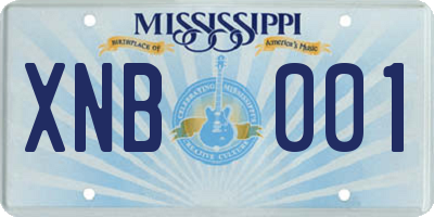 MS license plate XNB001