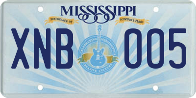 MS license plate XNB005