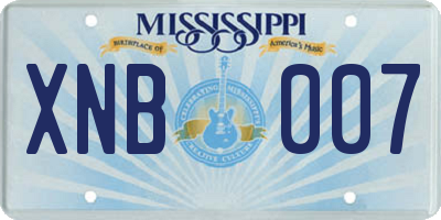MS license plate XNB007
