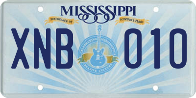 MS license plate XNB010