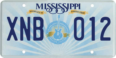 MS license plate XNB012