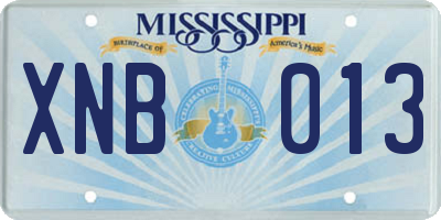 MS license plate XNB013
