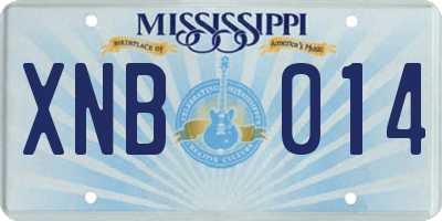 MS license plate XNB014