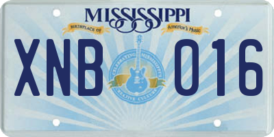 MS license plate XNB016