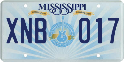 MS license plate XNB017
