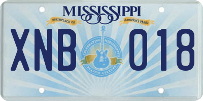 MS license plate XNB018