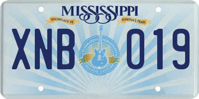 MS license plate XNB019
