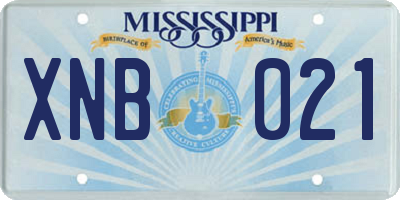 MS license plate XNB021