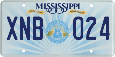 MS license plate XNB024