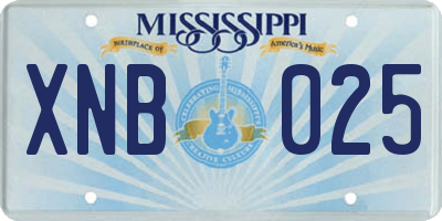 MS license plate XNB025
