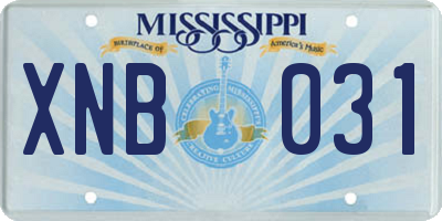 MS license plate XNB031