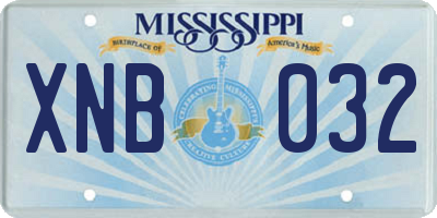 MS license plate XNB032
