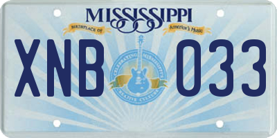 MS license plate XNB033