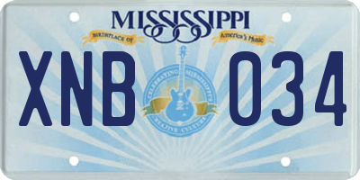 MS license plate XNB034