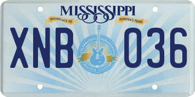 MS license plate XNB036
