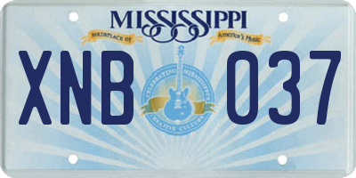 MS license plate XNB037