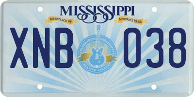 MS license plate XNB038