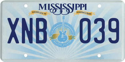 MS license plate XNB039