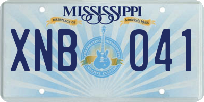 MS license plate XNB041