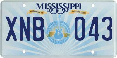MS license plate XNB043
