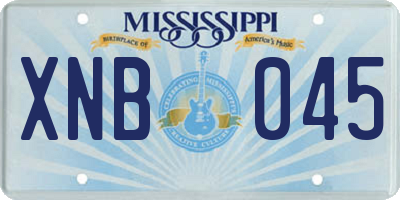 MS license plate XNB045