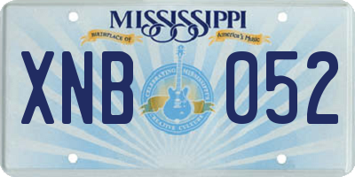 MS license plate XNB052