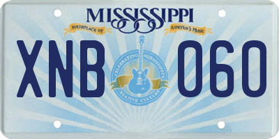 MS license plate XNB060