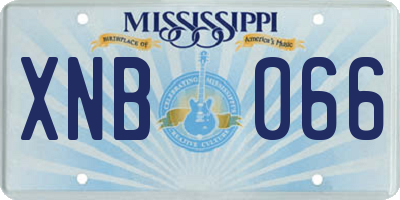 MS license plate XNB066