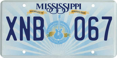 MS license plate XNB067
