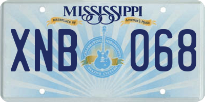 MS license plate XNB068