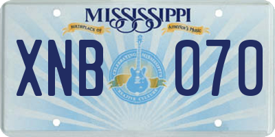 MS license plate XNB070