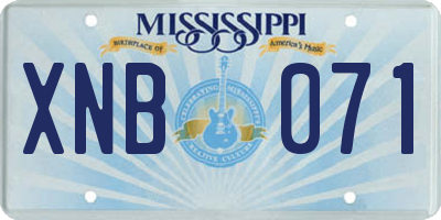 MS license plate XNB071