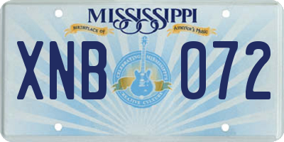 MS license plate XNB072