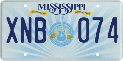 MS license plate XNB074