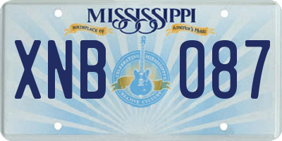 MS license plate XNB087